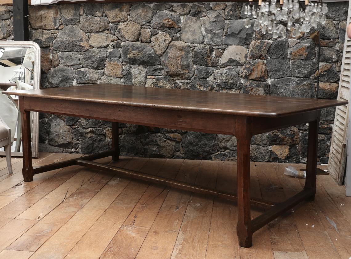 Wide Chestnut French Provincial Dining Table 